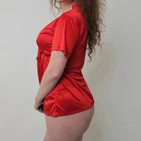 Vintage y2k Silky Babydoll Top Sleep Shirt Pajama Nightie - S - Picture 4 of 9